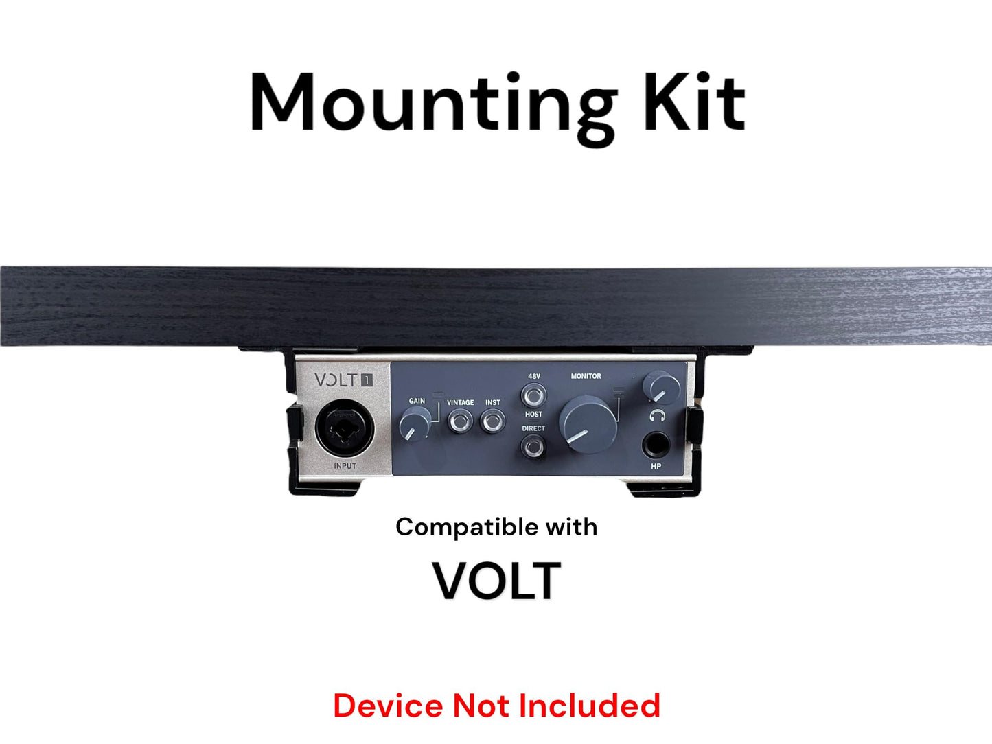 Iron Prints Desk Mount Kit for Universal Audio UA Volt 1, 2, & 4 - Under Desk Mount Brackets with Reversible Clips - Secure Mounting Accessories