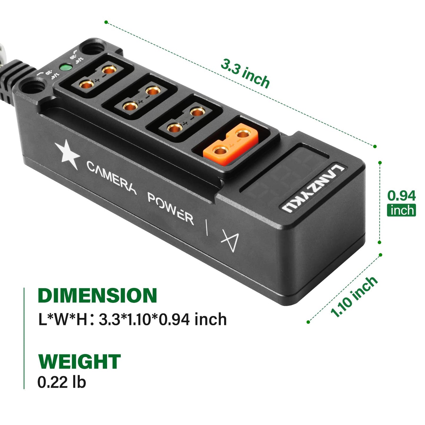 12V Regulated Voltmeter P-Tap D-Tap Splitter for ARRI|RED|Sony|Teradek |Smallhd|DJI|TILTA |SmallRig|V-Mount|Gold-Mount?1/4"-20 Screw Threads, Magic