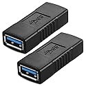 2pcs JacobsParts USB 3.0 Type A Female to Female Extension Connector Adapter F/F (Black)