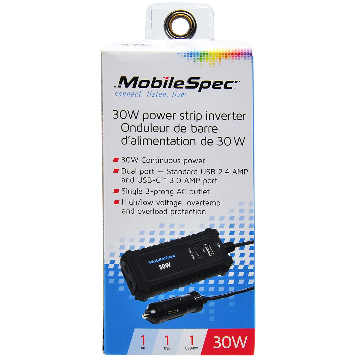 MobileSpec MSI30S 30 Watt Power Strip Inverter