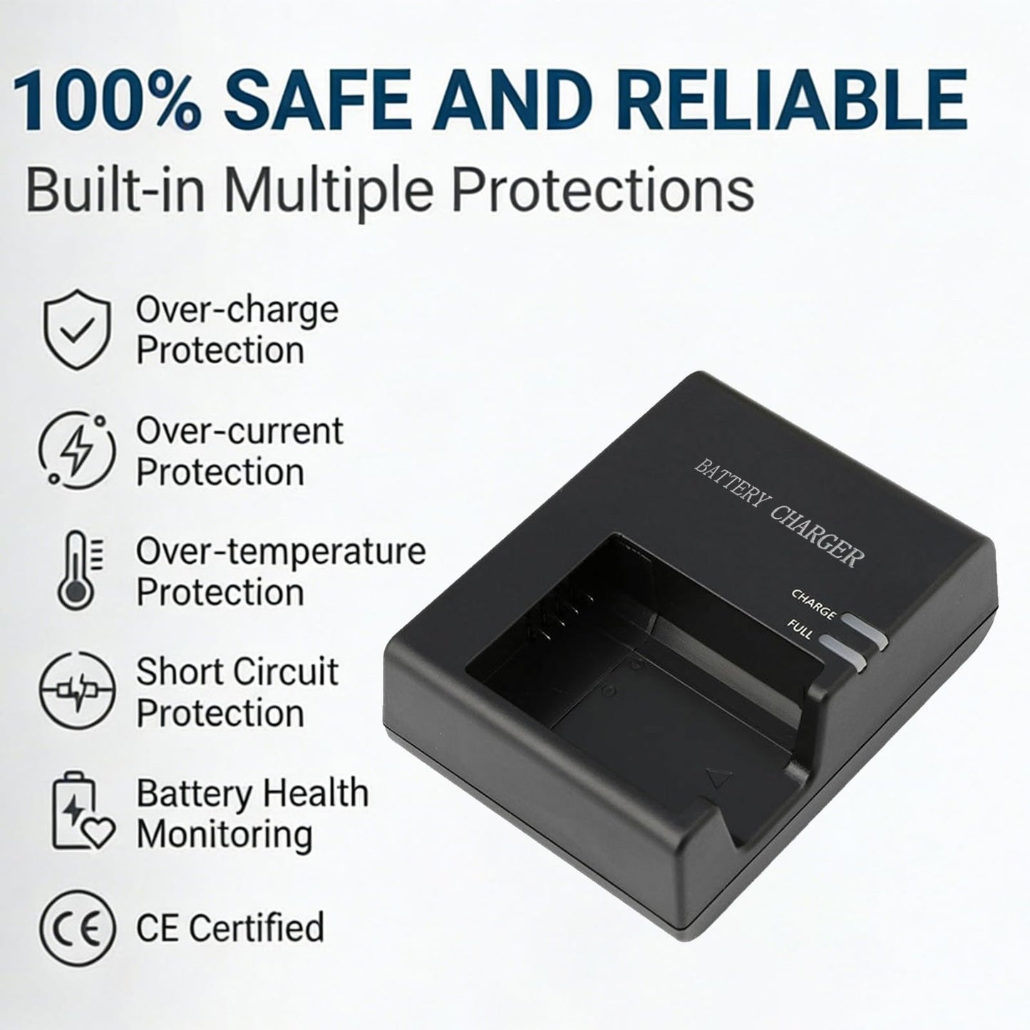 LC-E10E Quick Battery Charger for Canon LP-E10 LC-E10 LC-E10C, Compatible Battery EOS 1100D 1200D 1300D 1500D 2000D 3000D 4000D kiss X50 X70 X80 X90