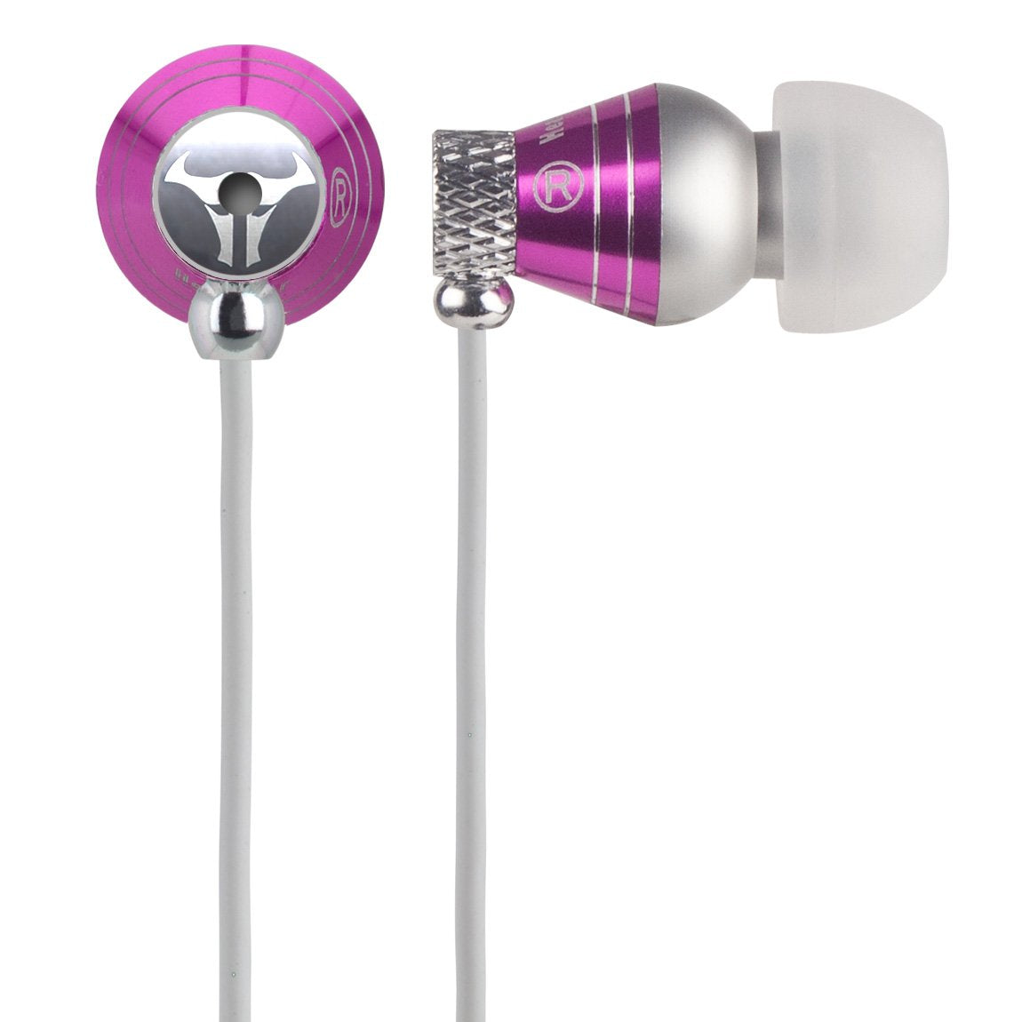 HeadGear EBM Series Earphones for iPod, iPhone, MP3, EBM-218, Pink/White (White Cable)