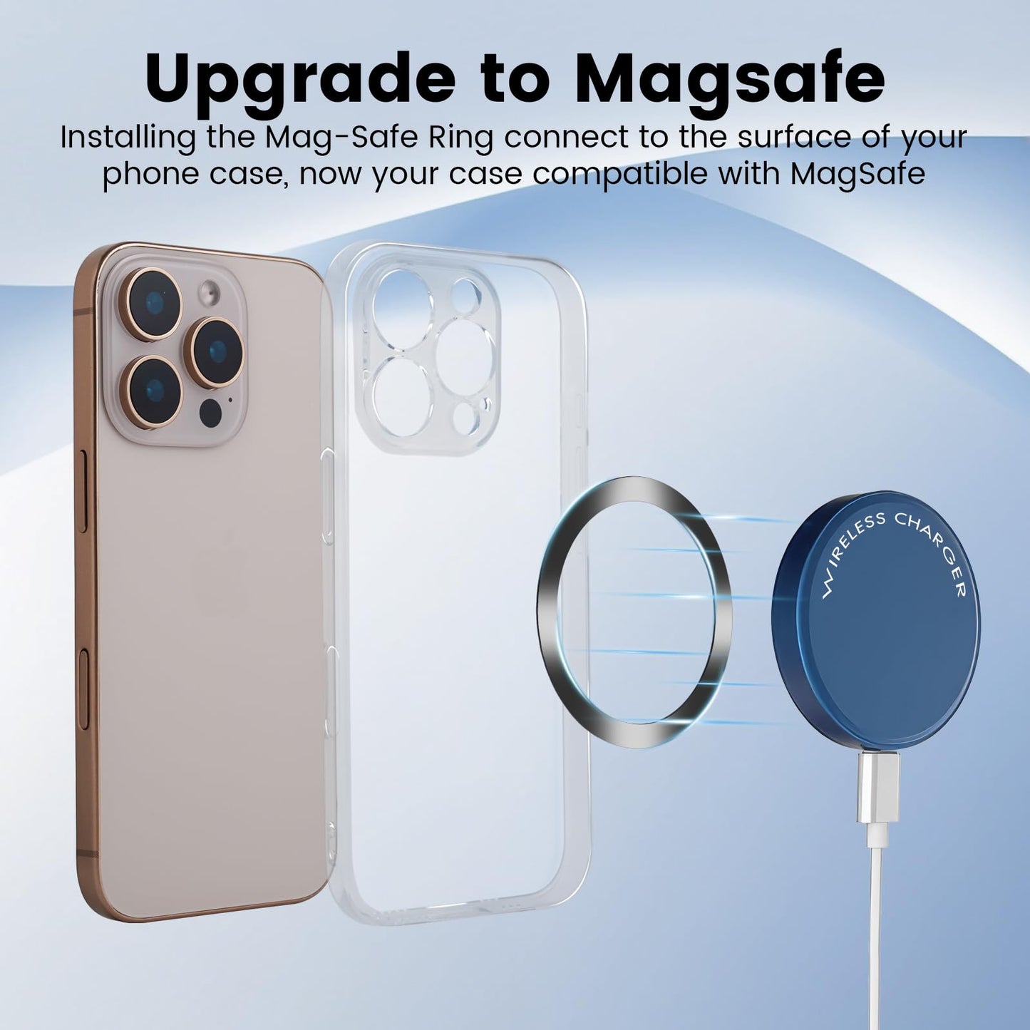 3Black for MagSafe Ring Sticker,Universal Metal Ring Compatible with MagSafe Accessories,for Phone/Samsung/Google Phone Case,Work with Magnetic