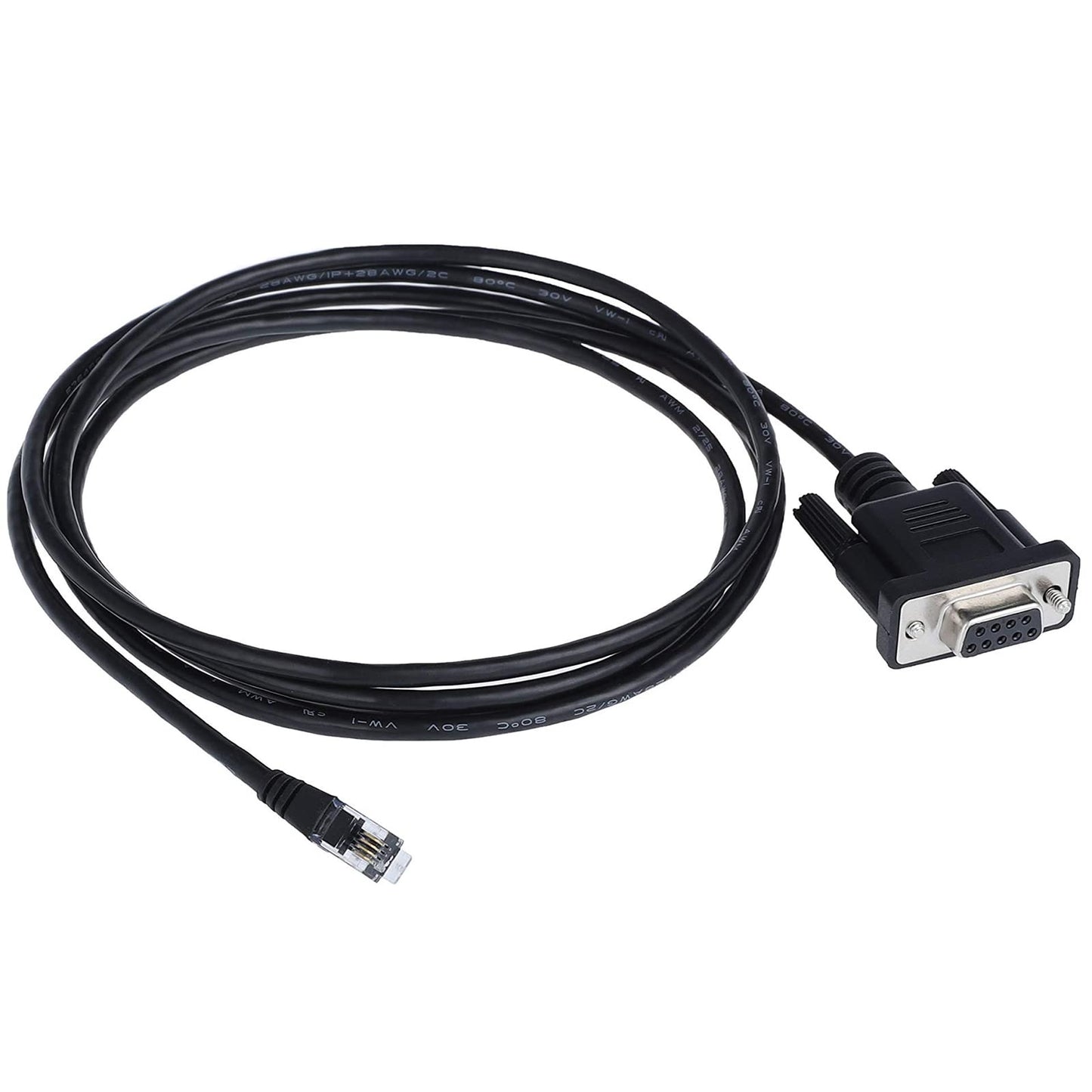 LIANSHU Nexstar RS 232 PC Interface Cable(RS 232 DB9Pin Female to RJ11 4P4C) L=6FT Black (1Pack)