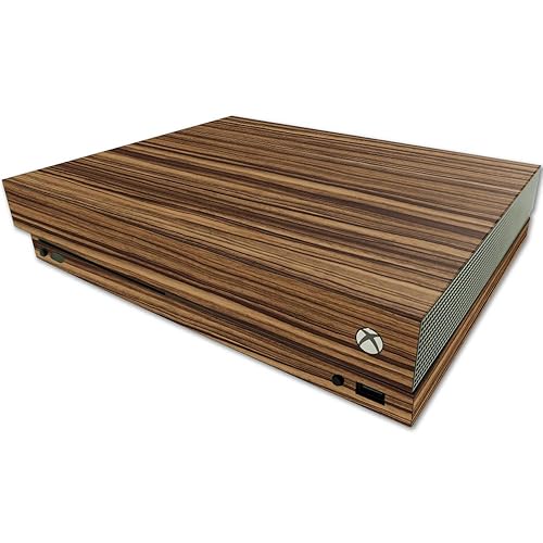 MightySkins Skin Compatible with Microsoft One X Console Only - Dark Zebra Wood | Protective, Durable, and Unique Vinyl Decal wrap Cover | Easy