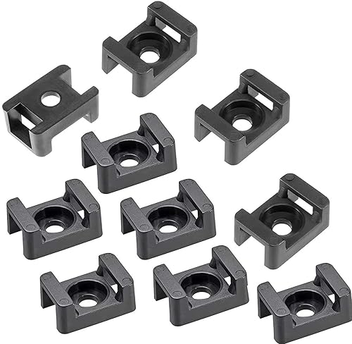 Helonge Cable Tie Mounting,100 Pcs Zip Tie Base,5 mm(M5) Screw Hole, 23x16x9(L*W*H) mm Cord Tie Mount Wire Tie Holder Fix Bottom Wire Management