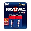 Rayovac Fusion 9V Batteries (2 Pack), Alkaline 9 Volt Batteries