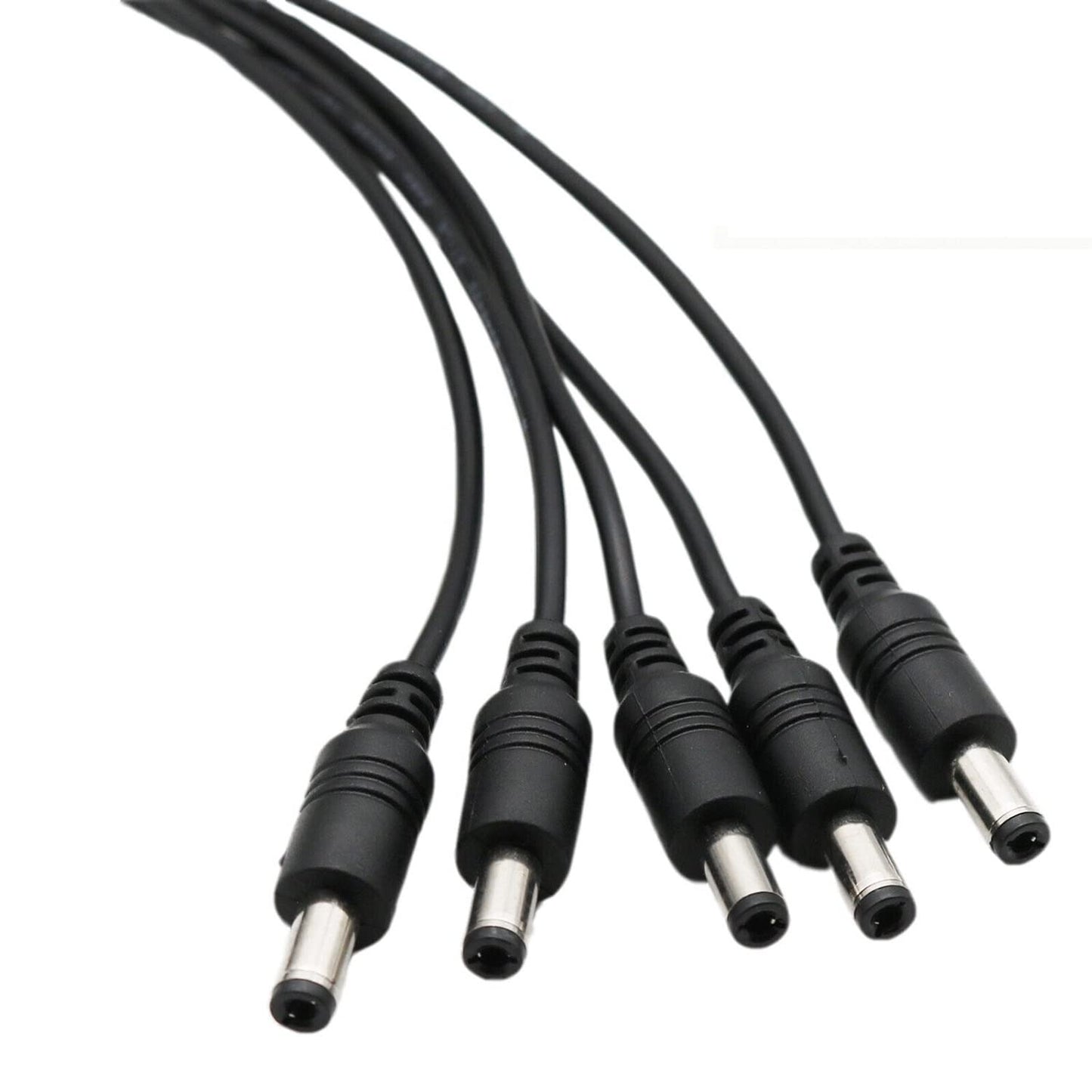 UpperFu 2pcs CCTV DC Power Splitter Cable 5.5mm x 2.5mm Female Jack to 5 Male 5 Ways Splitter Connector Cable 5.5mm x 2.5mm Adapter for LED Strip