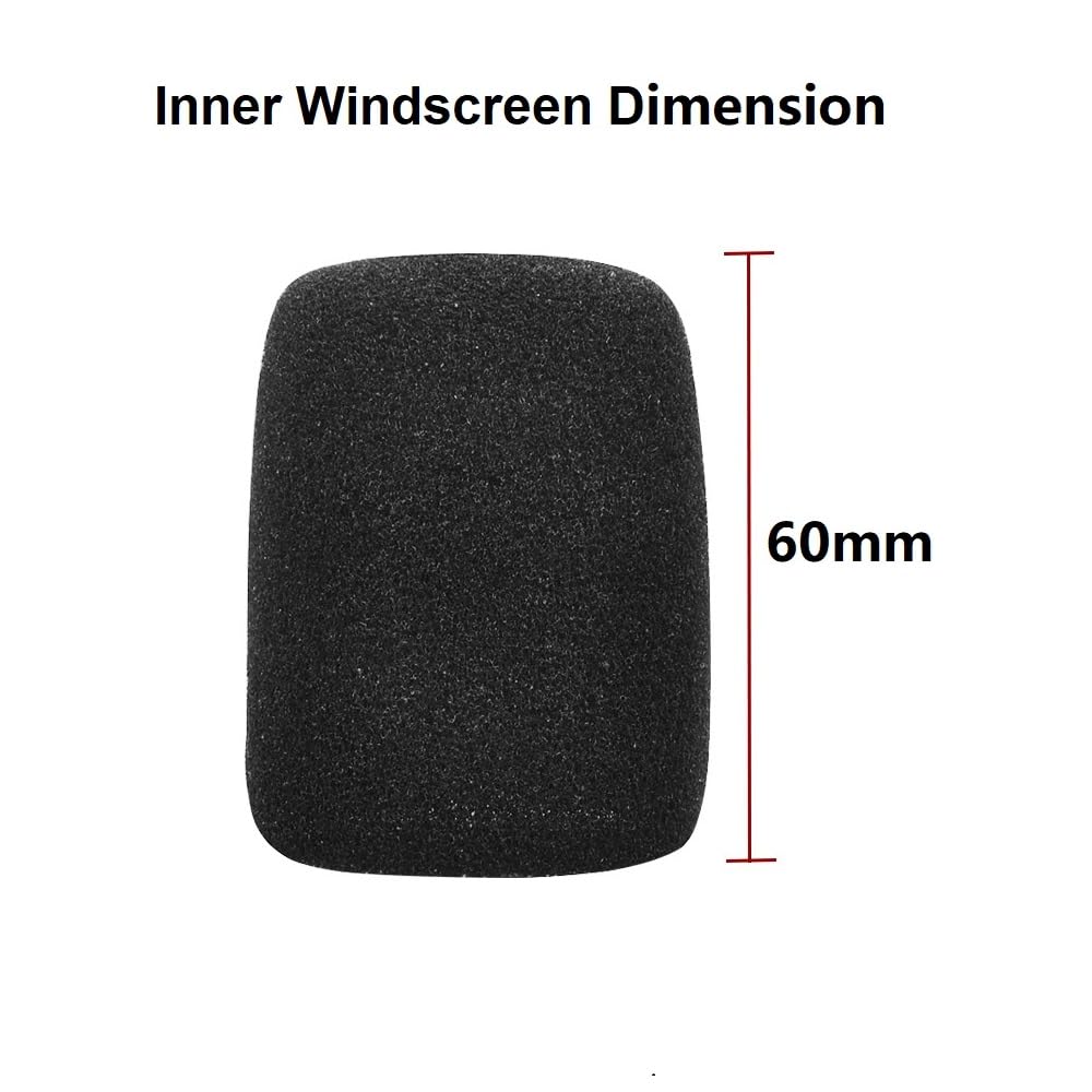 Generic Replacement Inner Microphone Windscreen Mic Cover Foam Windshield for Sennheiser SKM 9000 Handheld Transmitter Capsule, 5 Pack, Black
