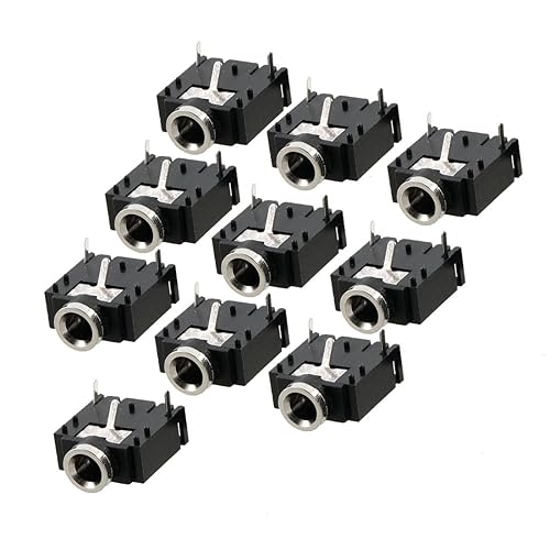 uxcell a12062600ux0366 10 Pcs 3 Pin PCB Mount Female 3.5mm Stereo Jack Socket Connector (Pack of 10)
