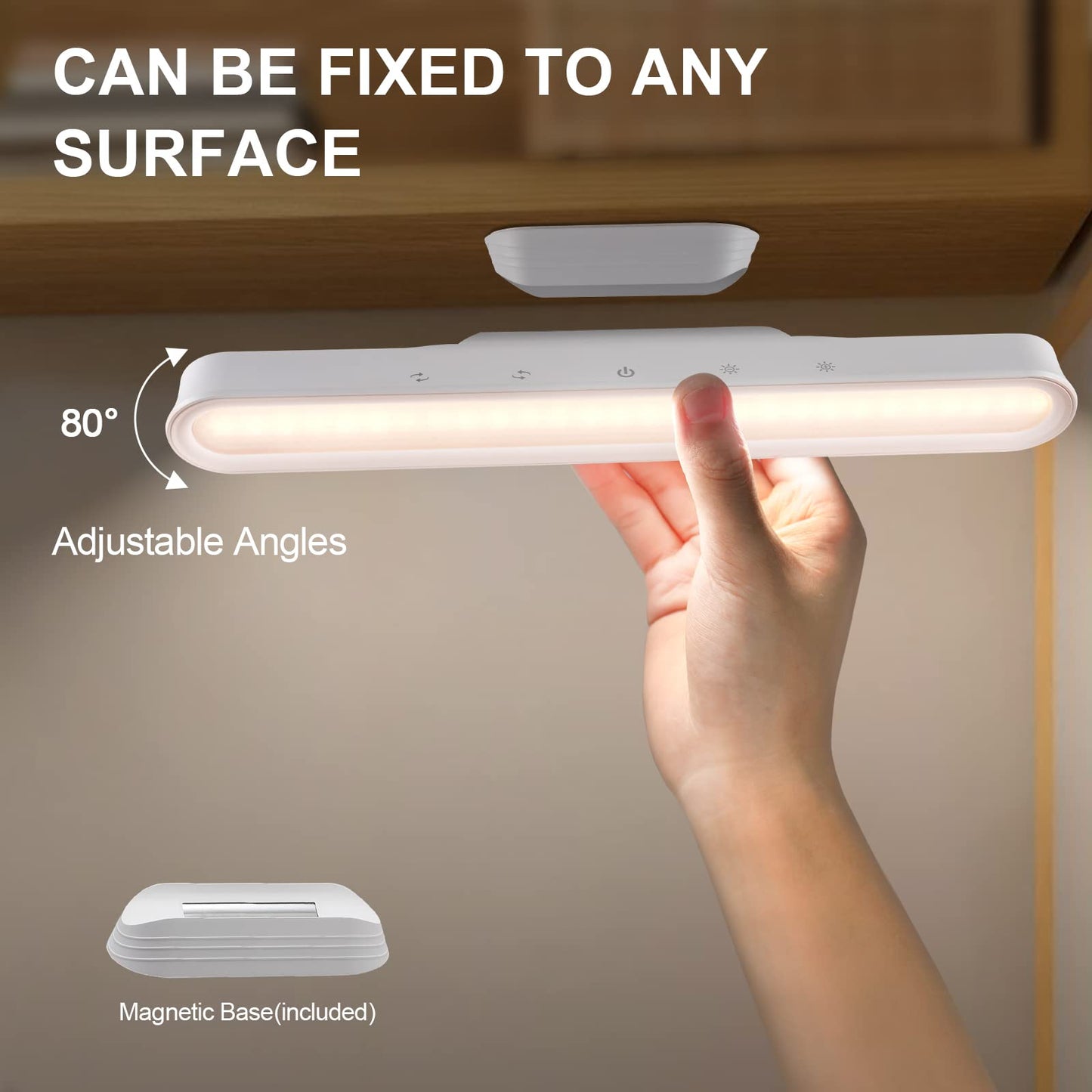 56-LED Under Cabinet Lights Wireless, Under Counter Lights for Kitchen Touch Control, Magnetic Closet Lighting, Rechargeable USB-C Battery Powered