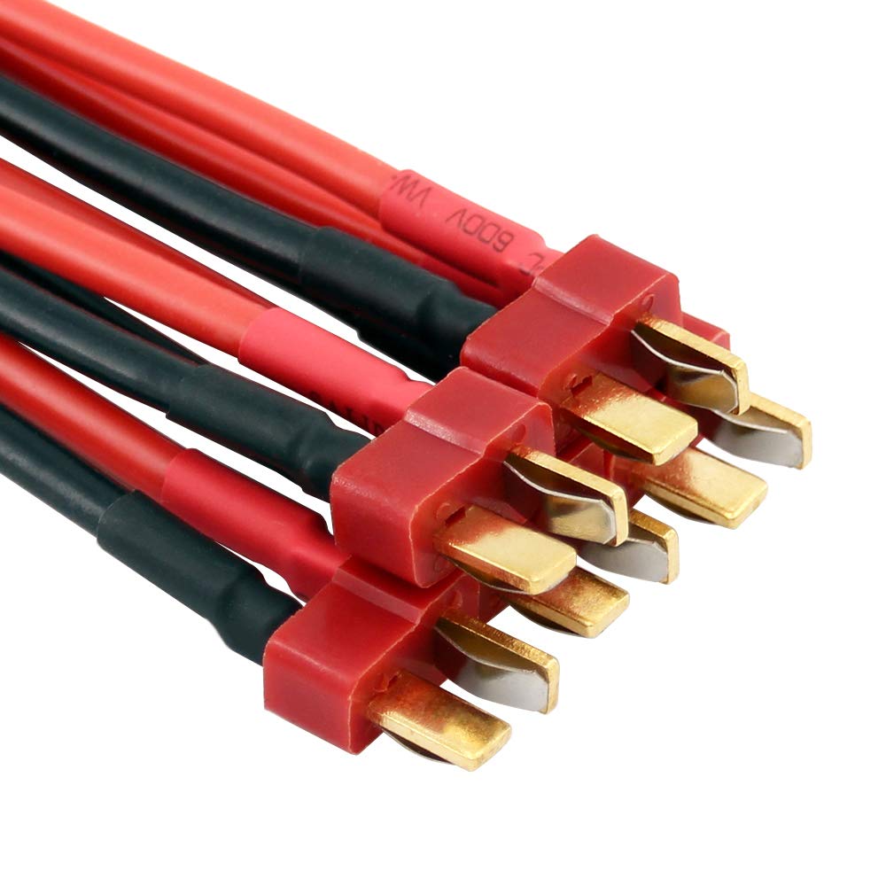 5pcs Male T-Plug/T-Connectors Style with 10cm 14awg Wire(BDHI-28)