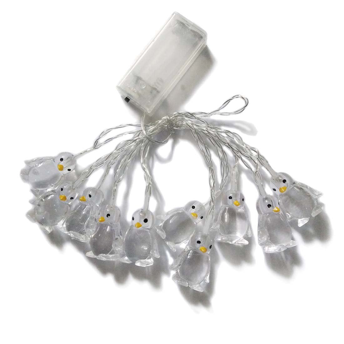 Penfly 1.65M 10LEDs Decorative Penguin Shape Fairy Romantic Night Lamp Mood Night Light for Home Bedroom Wedding Party Babyroom Child(Warm White)