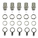 Hxchen F Type Panel Mounted Socket Female Jack Solder Connector Adapter - (5 Pcs)