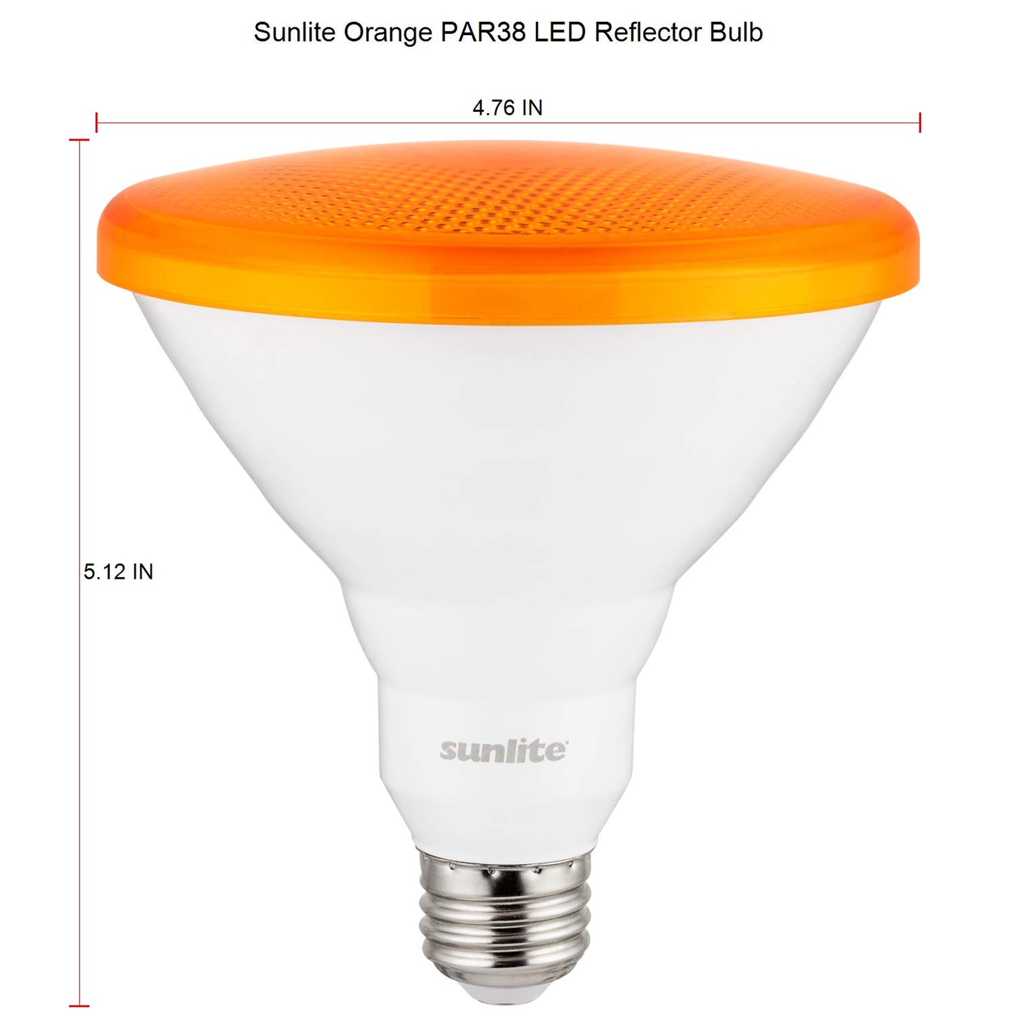 SUNLITE 41433-SU LED Orange PAR38 Spot Bulb 12 Watts, Medium (E26) Base, 35° Flood Beam, Decorative, Holiday Lighting, Turtle + Wildlife Friendly, ETL