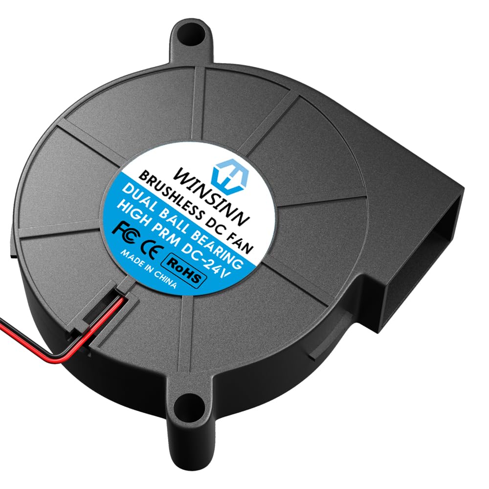 WINSINN 50mm 5015 Blower Fan 24V 7500PRM, 3D Printer 24 Volt Fans Blower Turbine Turbo Dual Ball Bearing, 50mmx15mm Brushless High PRM Cooling Blower