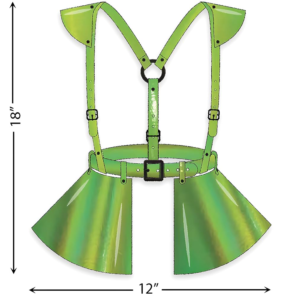 Green Cyberpunk Harness - One Size - Unique Design Perfect for Cosplay & Festivals, 1 Pc.