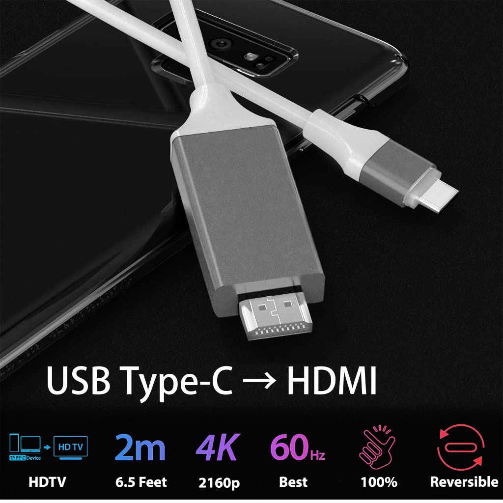 VOLT PLUS TECH USB Type-C HDMI 4k HDMI Cable Compatible with Motorola Moto G Stylus 5G (2022) for Home Office Extended Display Full 2160p@30Hz