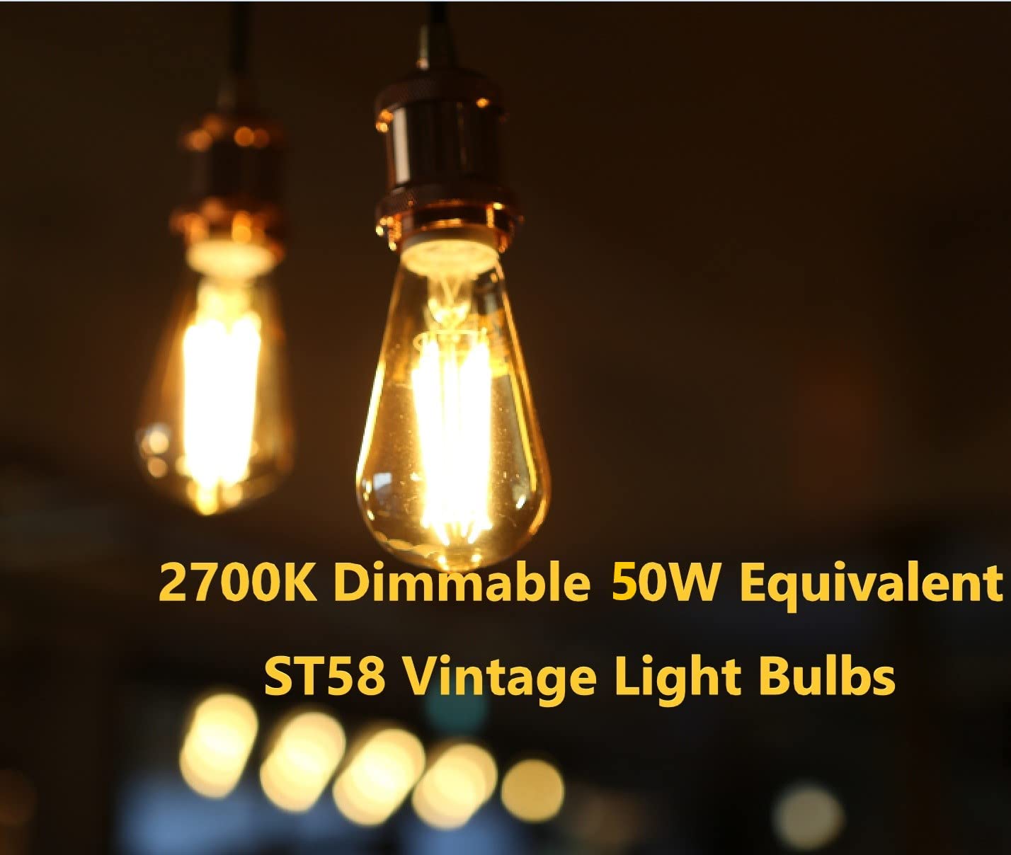 Talltreepho Vintage LED Edison Bulb 50W Equivalent, 550 Lumen Soft White 5W Antique LED Bulbs, ST58 Dimmable Edison Light Bulb, 2700 Kelvin Warm White