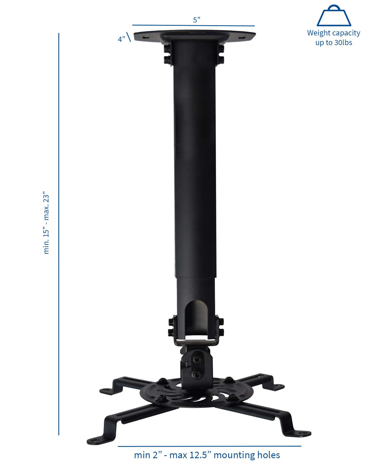 VIVO Black Extending Adjustable Ceiling Projector Mount, MOUNT-VP02B