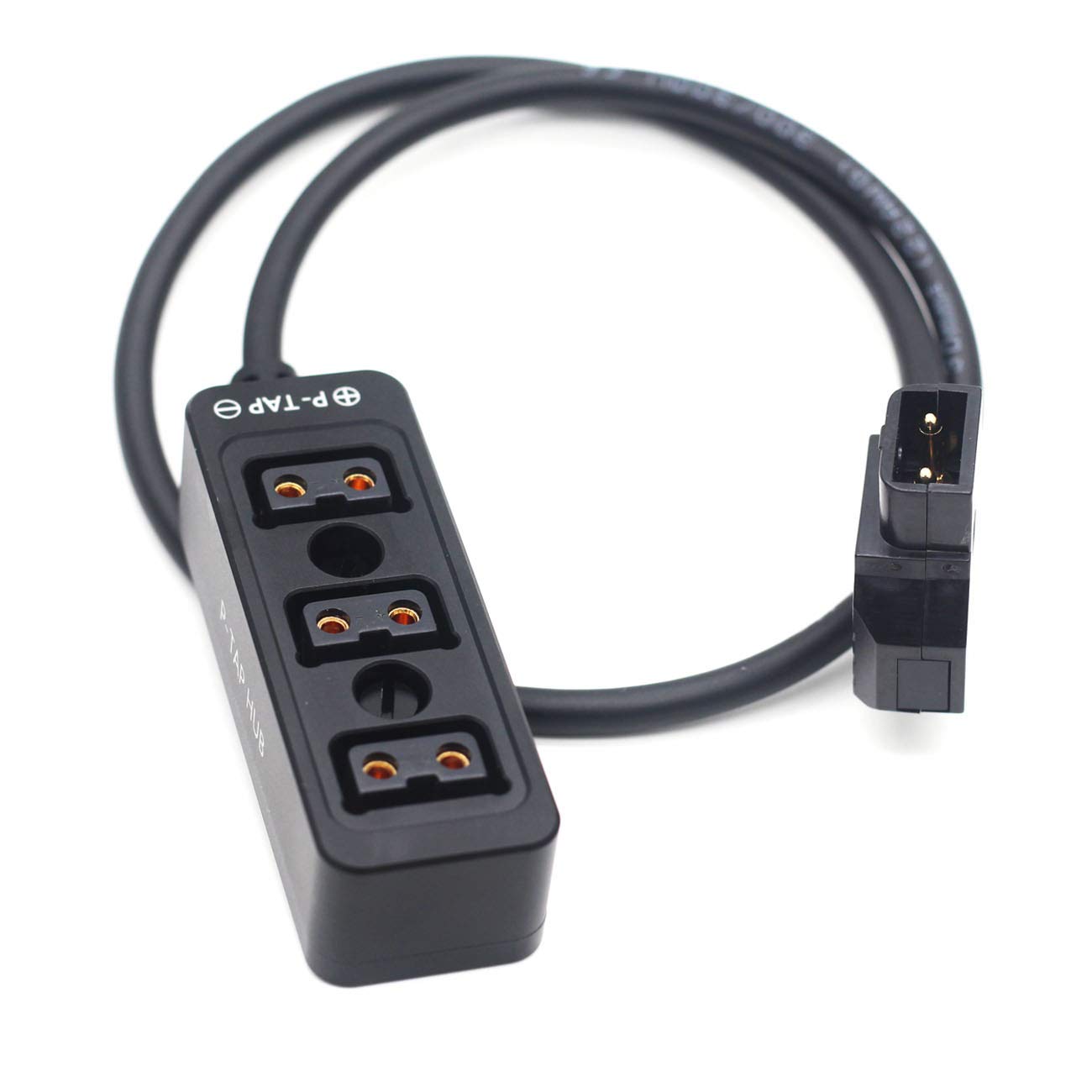 SZJELEN Metal Triple P-TAP D-tap Splitter,D-tap to 3ports D-tap P-tap Splitter Cable for Photography Power,Dtap Three-Way Splitter (Black Straight