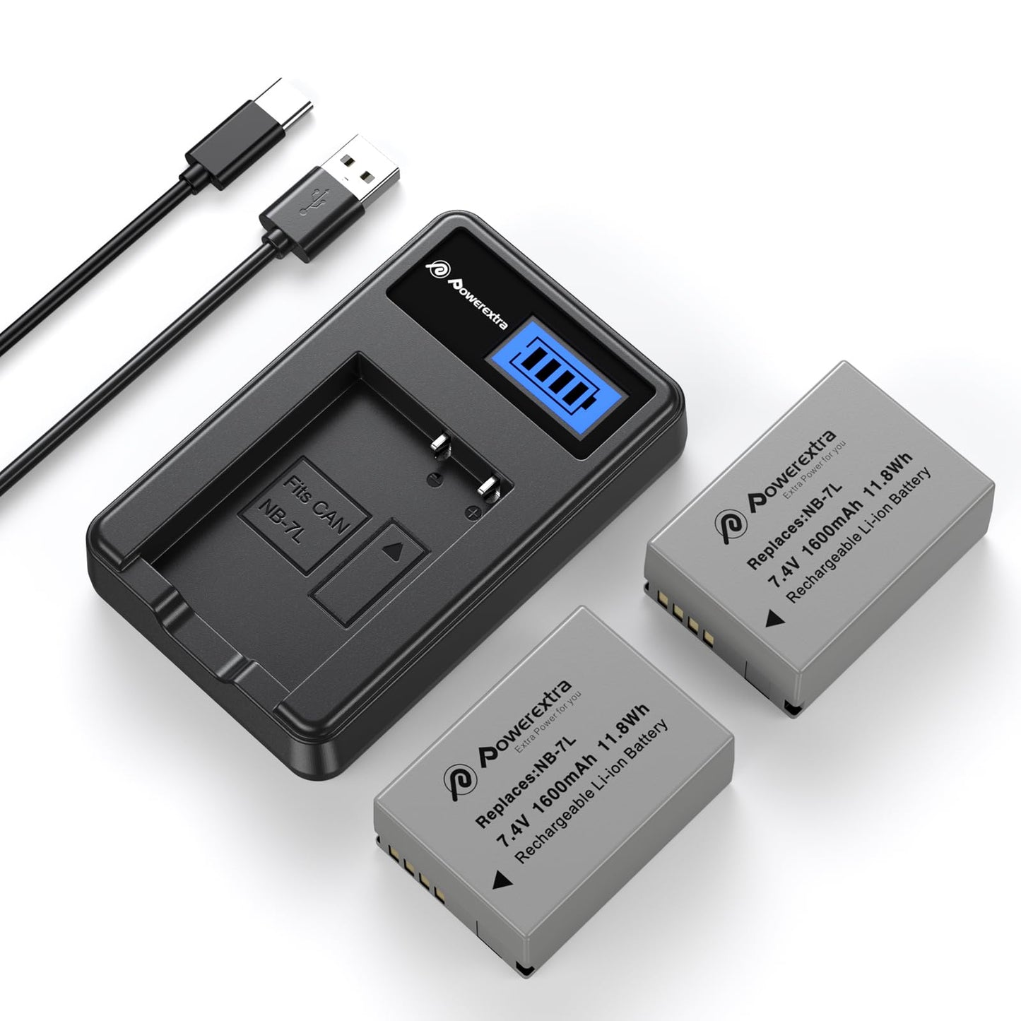 Powerextra NB-7L 2-Pack 1600mAh 7.4V Battery and Charger for Canon PowerShot G10 G11 G12 SX30 is Digital Camera