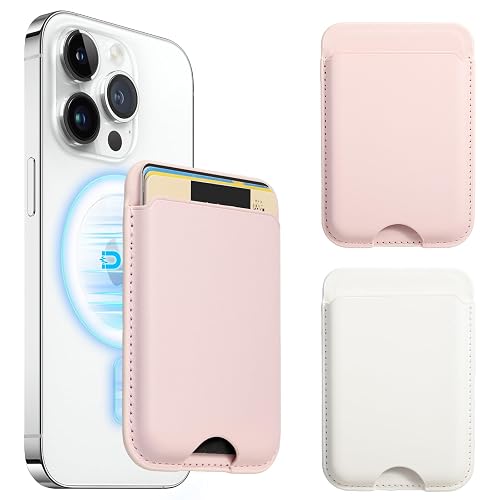 Zemexy Magnetic Wallet Compatible with Apple Magsafe,2Pack Mag Safe Card Holder for iPhone 15/14/13/12 Pro/Max/Plus/Case,Vegan Leather RFID Phone