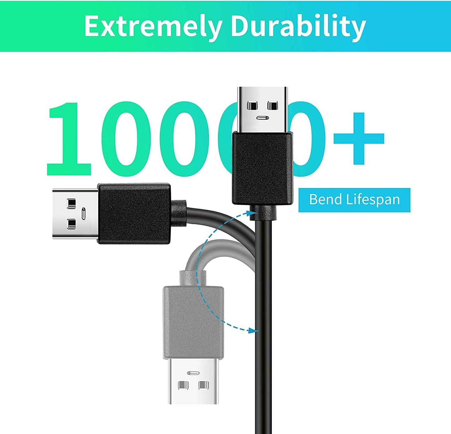 VARTHUS Micro USB 3.0 Cable,USB A to Micro B Cord External Hard Drive Cable for Date Transfer Super Speed 5Gbps Power Delivery (2Feet)