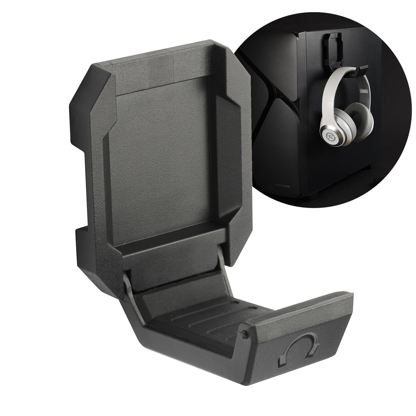 Enermax Magnetic Mounting Headset Holder with Metal Protection Foam, Provides up to 1 kg/2.2 lbs, Compatible with Computer/Gaming Headsets, Headphone