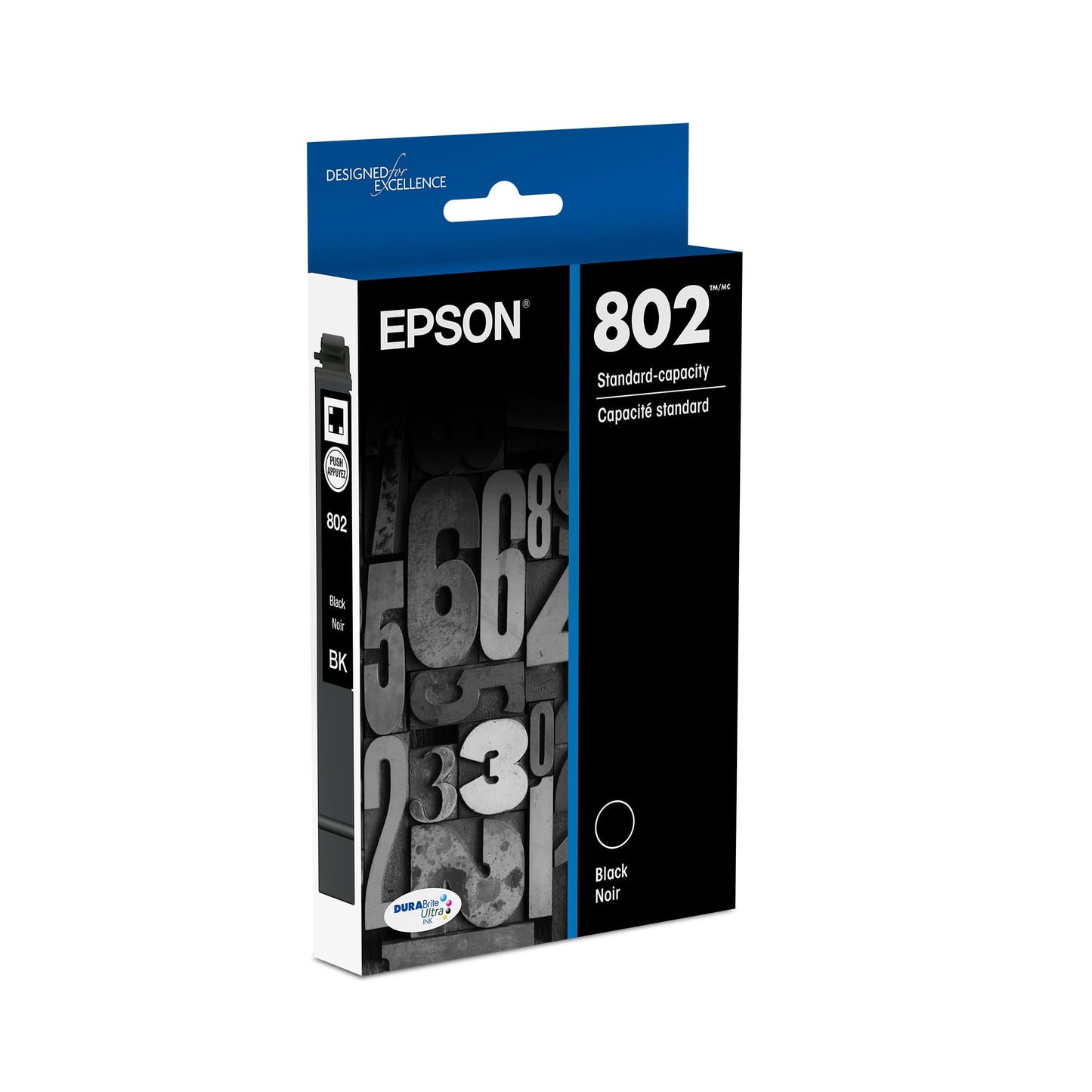 EPSON 802 DURABrite Ultra Ink Standard Capacity Black Cartridge (T802120-S) Works with WorkForce Pro WF-4720, 4730, 4734, 4740