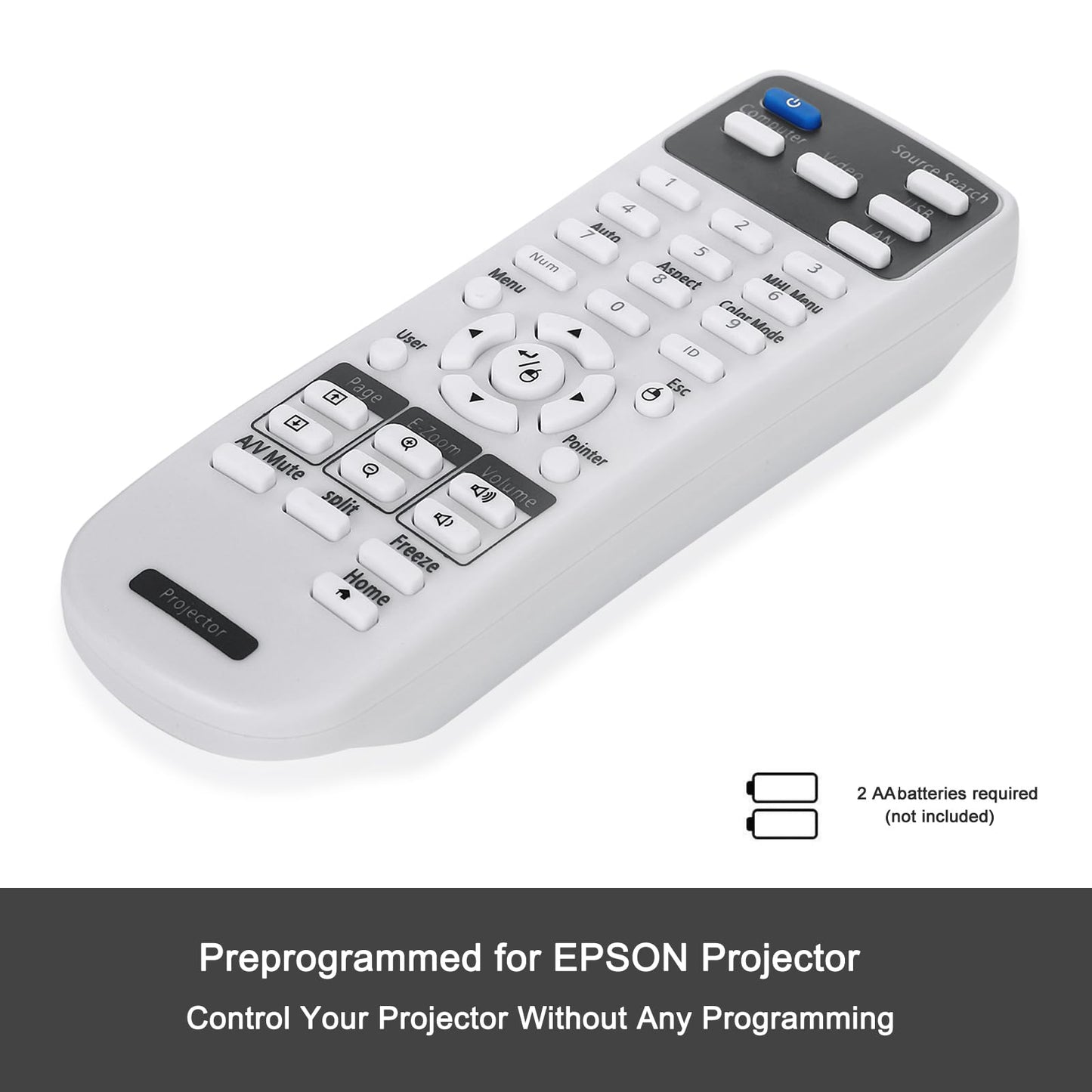 Projector Remote Control 2173589 for Epson BrightLink 675Wi+ 675Wi 680Wi 685Wi+ 685Wi 695Wi+ 695Wi 696Ui 710Ui Home Cinema LS100 PowerLite 670 675W
