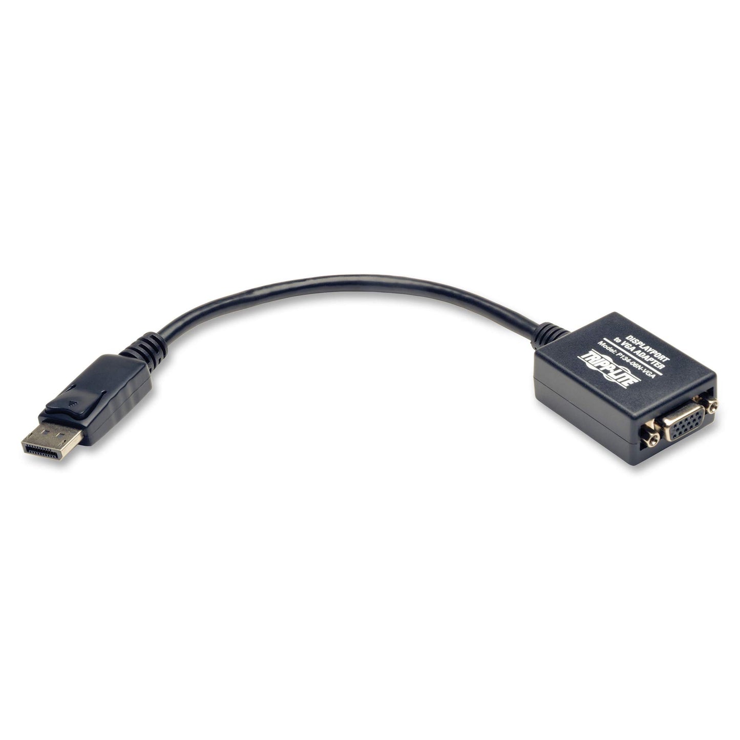 Tripp Lite DisplayPort to VGA Video Adapter, DP to VGA Video Converter, Active Display Adapter (M/F), 6 in. (P134-06N-VGA), Black