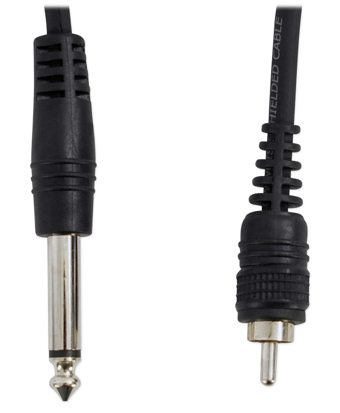 Rockville RCQ10 1/4" TS to RCA 10ft Cable, 100% OFC Copper, Durable PVC Jacket, Low Noise, High Signal Clarity, for Studio and Home Audio