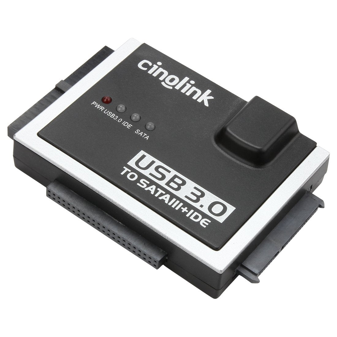 Cinolink SATA IDE to USB 3.0 Adapter for Universal 2.5"/3.5" Inch IDE and SATA External HDD/SSD with 12V 2A Power Adapter