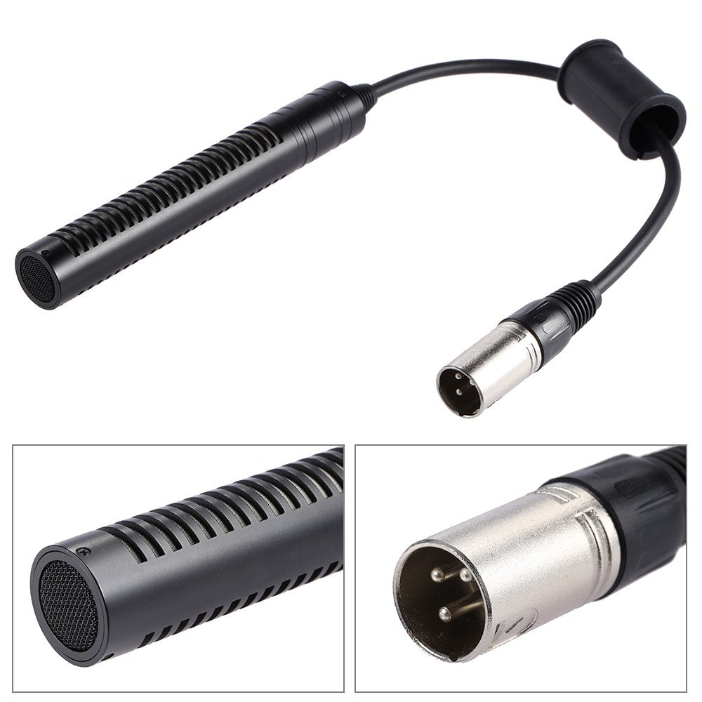 Andoer Video Recording Interview Photography Stereo Condenser Unidirectional Microphone Mic for Sony Panosonic Camcorders-XLR Interface