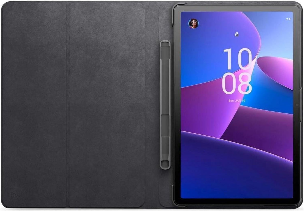 Lenovo - M10 Plus (3rd Gen) Folio Case (US) - 10-inch - Convertible Folio Stand - Built-in Pen Pouch - Sleep/Wake Function - Grey (Pen Sold