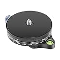 Neewer Camera Panoramic Panning Base with Style Plate, 3/8-inch Screw Aluminum Alloy Panorama Ball Tripod Head with Bubble Level for Tripod Monopod
