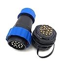 SZJELEN SD28 28MM IP68 16Pin Panel Mount Waterproof Wire Connector,Industrial Power Cable Connector (16-Pin, Panel Mount-Plug(Male)&Socket(Female))