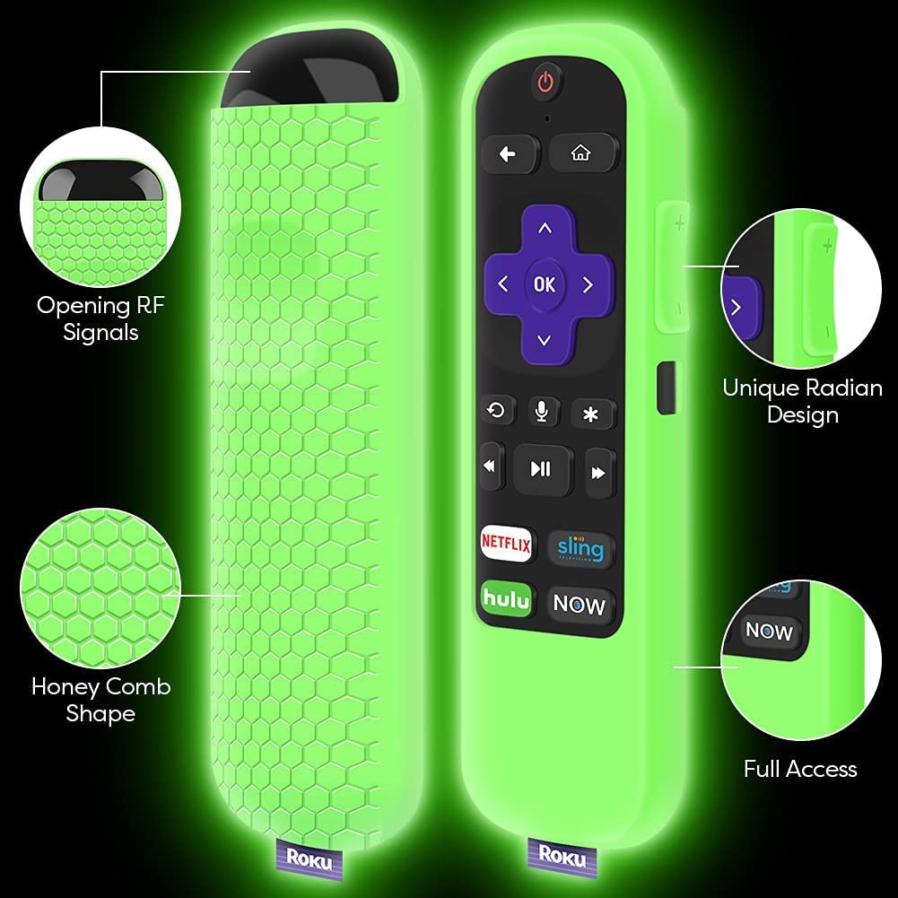 4 Pack Case for TCL Roku TV Steaming Stick 3600R Remote,Silicone Cover Roku Voice/Express/Premiere Remote Controller Skin Protective Universal
