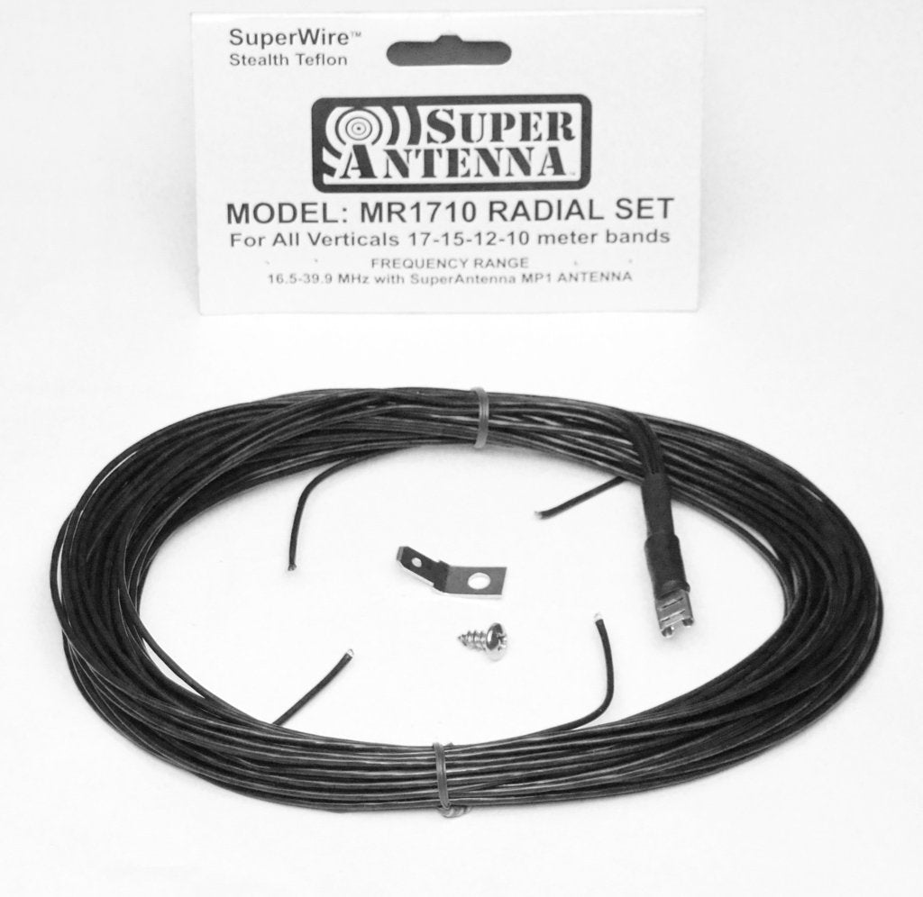 Super Antenna MR1710 SuperWire Radial Set for HF Vertical Antennas 17m 15m 12m 11m 10m Bands ham Radio MP1 Ground Plane
