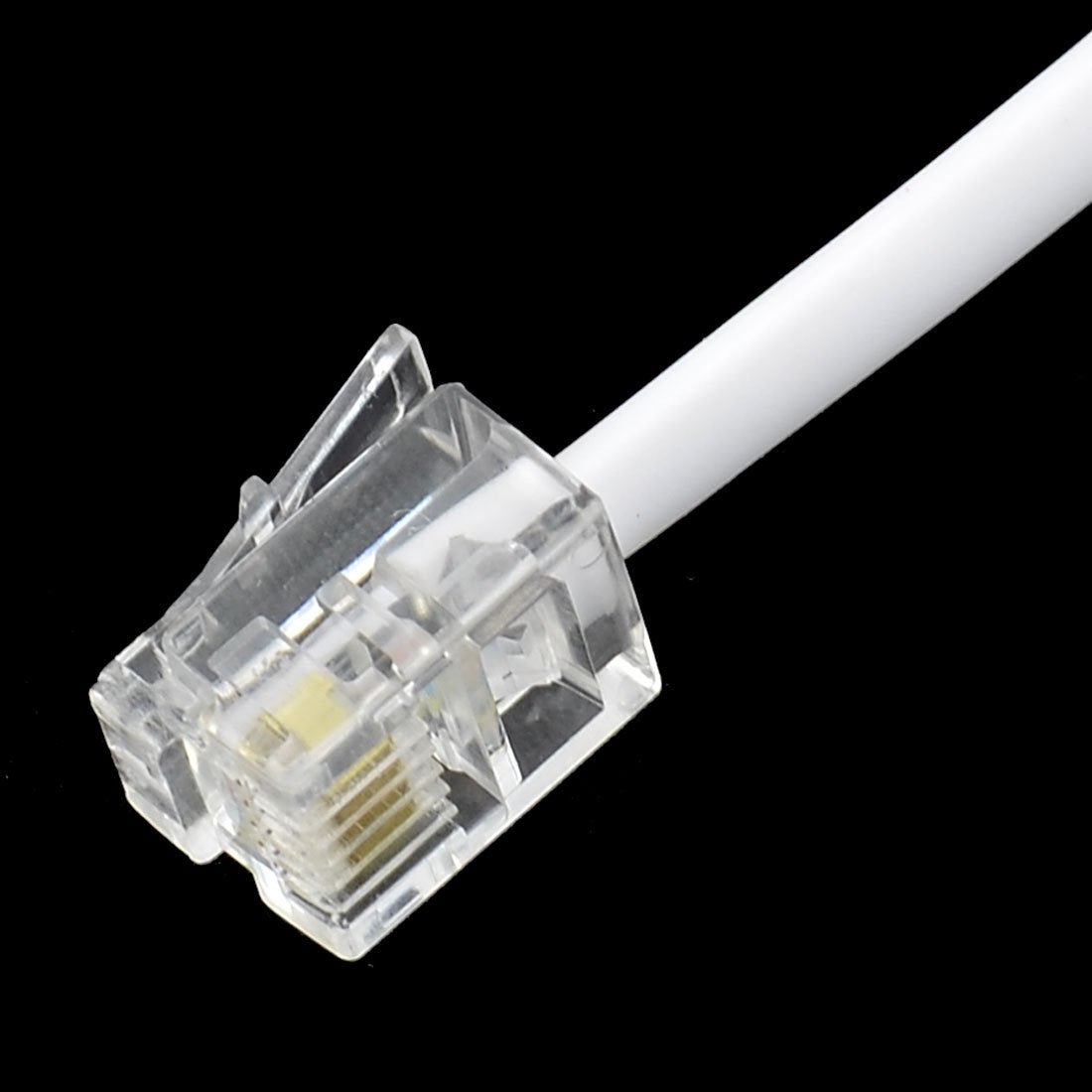 Uxcell Telephone Male to Male RJ11 Plug Adapter Cable, 10 Foot Long for Landline Telephone, White