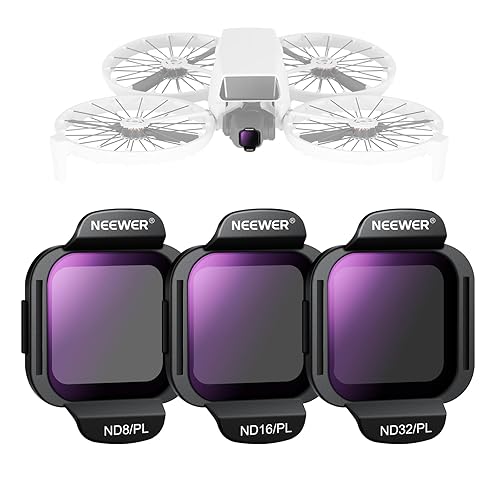 NEEWER ND/PL Filter Accessories Set Compatible with DJI Flip Drone (3 Pack), ND8/PL ND16/PL ND32/PL Snap On Multicoated HD Optical Glass Neutral
