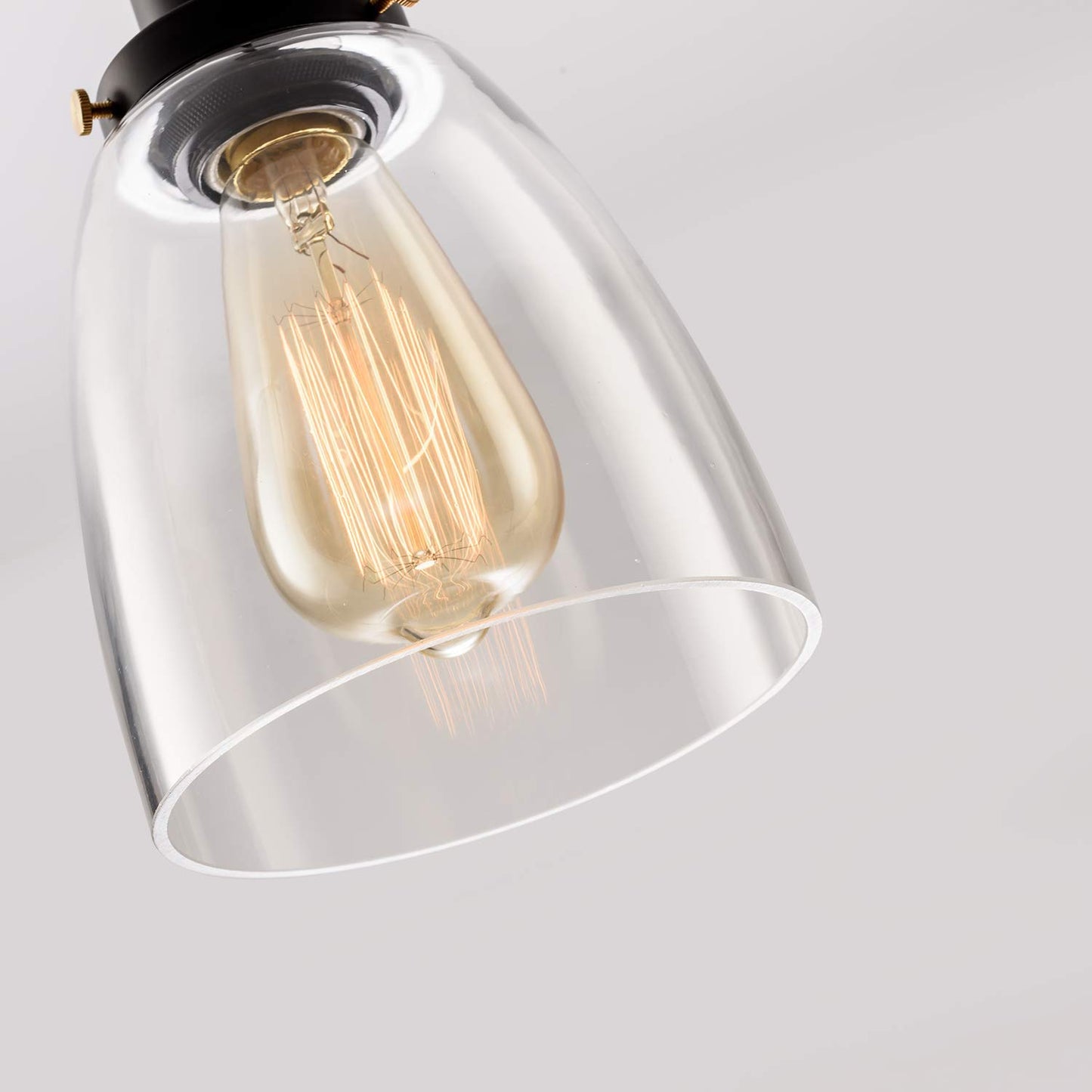 GLADFRESIT Industrial Wall Sconce Plug in Black, Adjustable Head Modern Ceiling Light Fixture Clear Glass Shade Wall Lamp 2 in 1 Design On/Off Switch