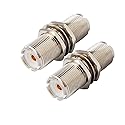 RedYutou SO-239 Adapter Connector SO-239 UHF Female nut to SO239 Jack Bulkhead Panel Adapter 2pcs