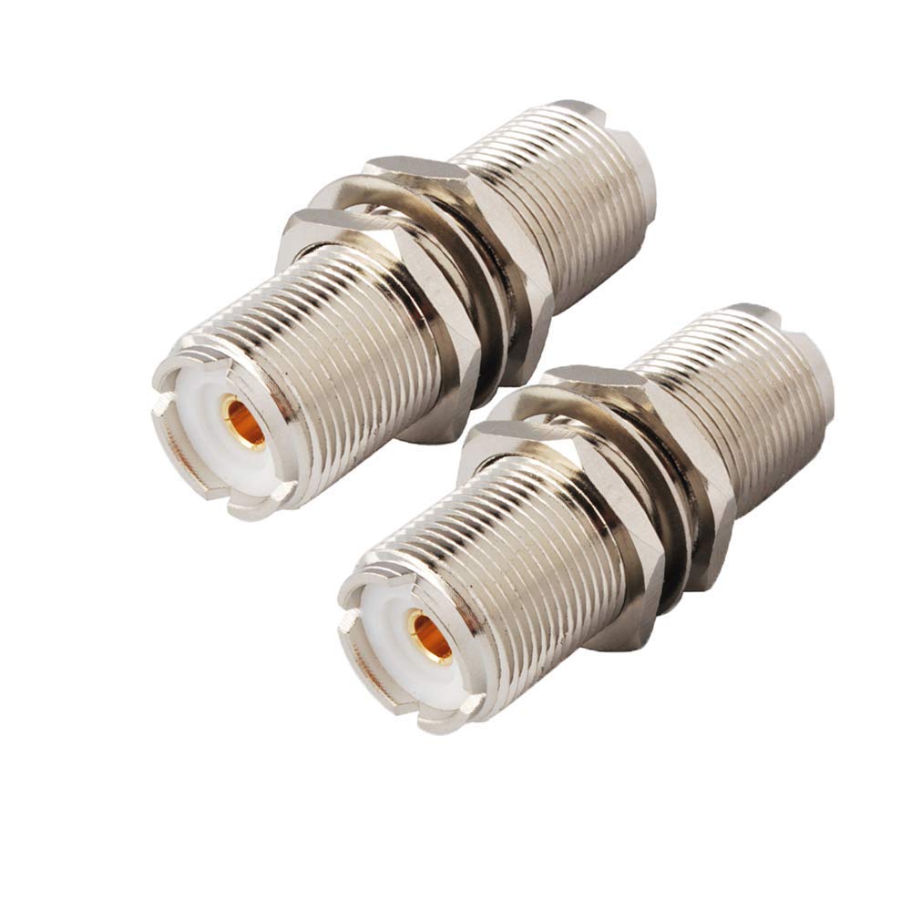 RedYutou SO-239 Adapter Connector SO-239 UHF Female nut to SO239 Jack Bulkhead Panel Adapter 2pcs