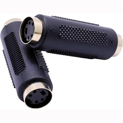 QJZXUEZHEN 2Pcs S-Video 4 Terminal Female to Female Connector Stereo Audio Video Cable Adapter Coupler