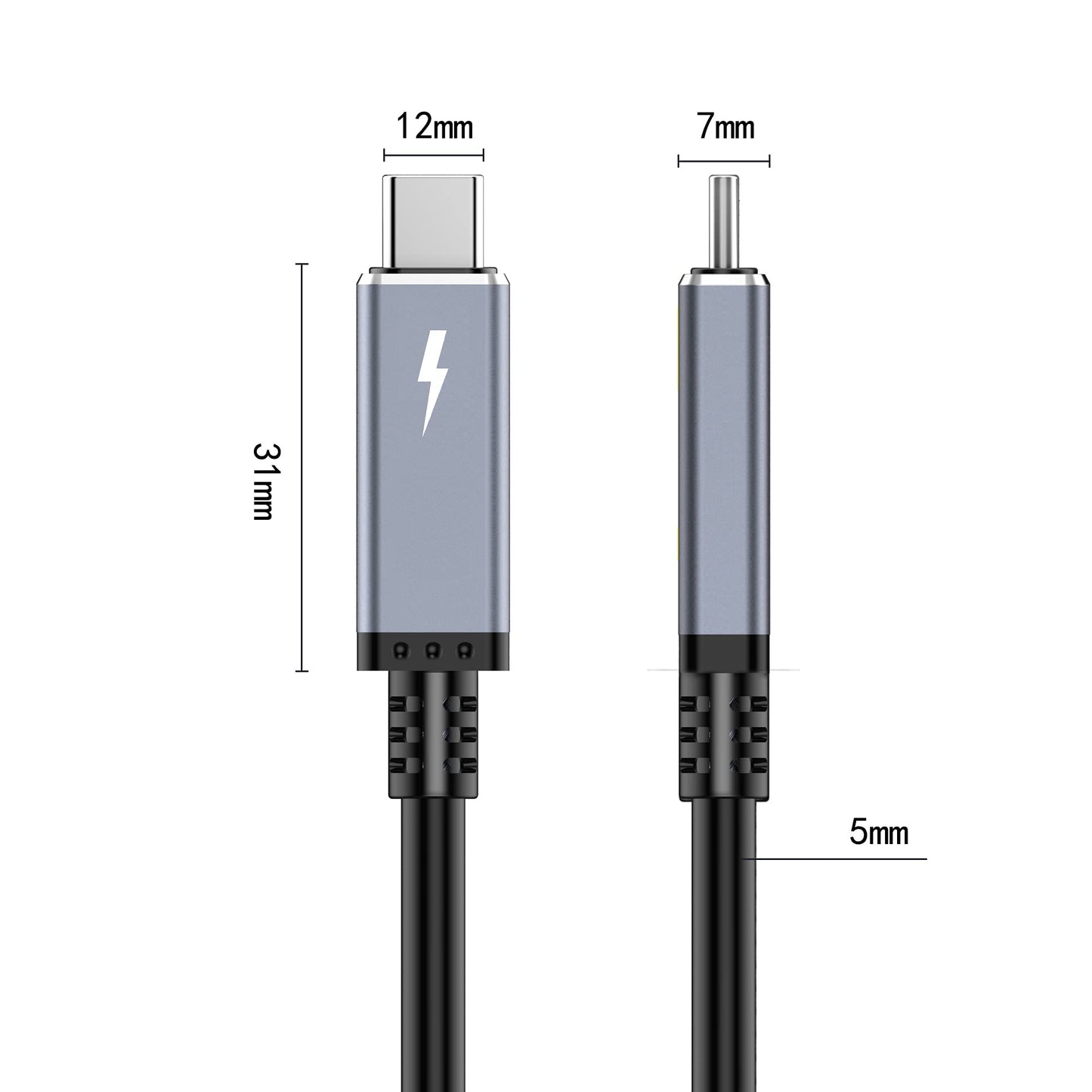 TREBLEET 15ft (4.5m) USB4 Cable Compatible with Thunderbolt 3, Super Long Size 100W 20Gbps USB4 Cable,Compatible with Thunderbolt 3 (USB C) Hub