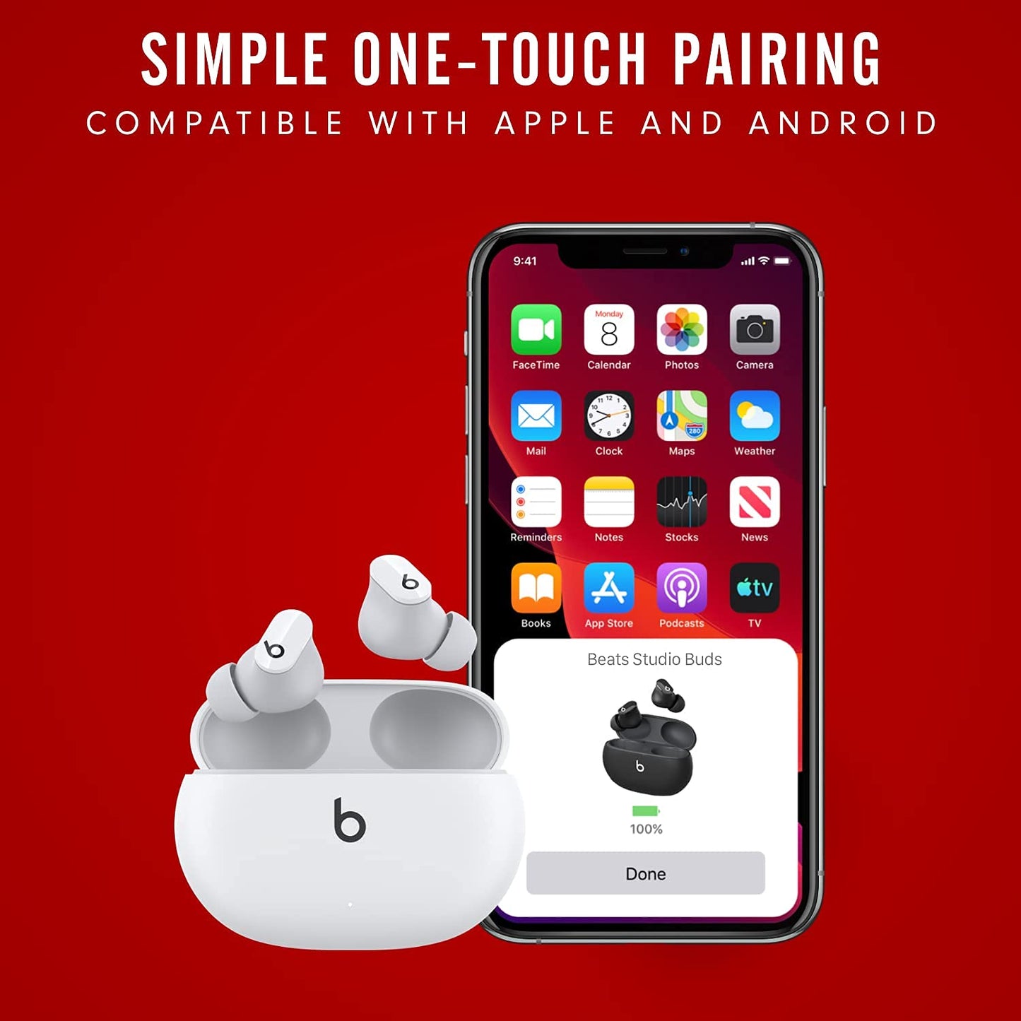 Beats Studio Buds - True Wireless Noise Cancelling Earbuds - White (Renewed)
