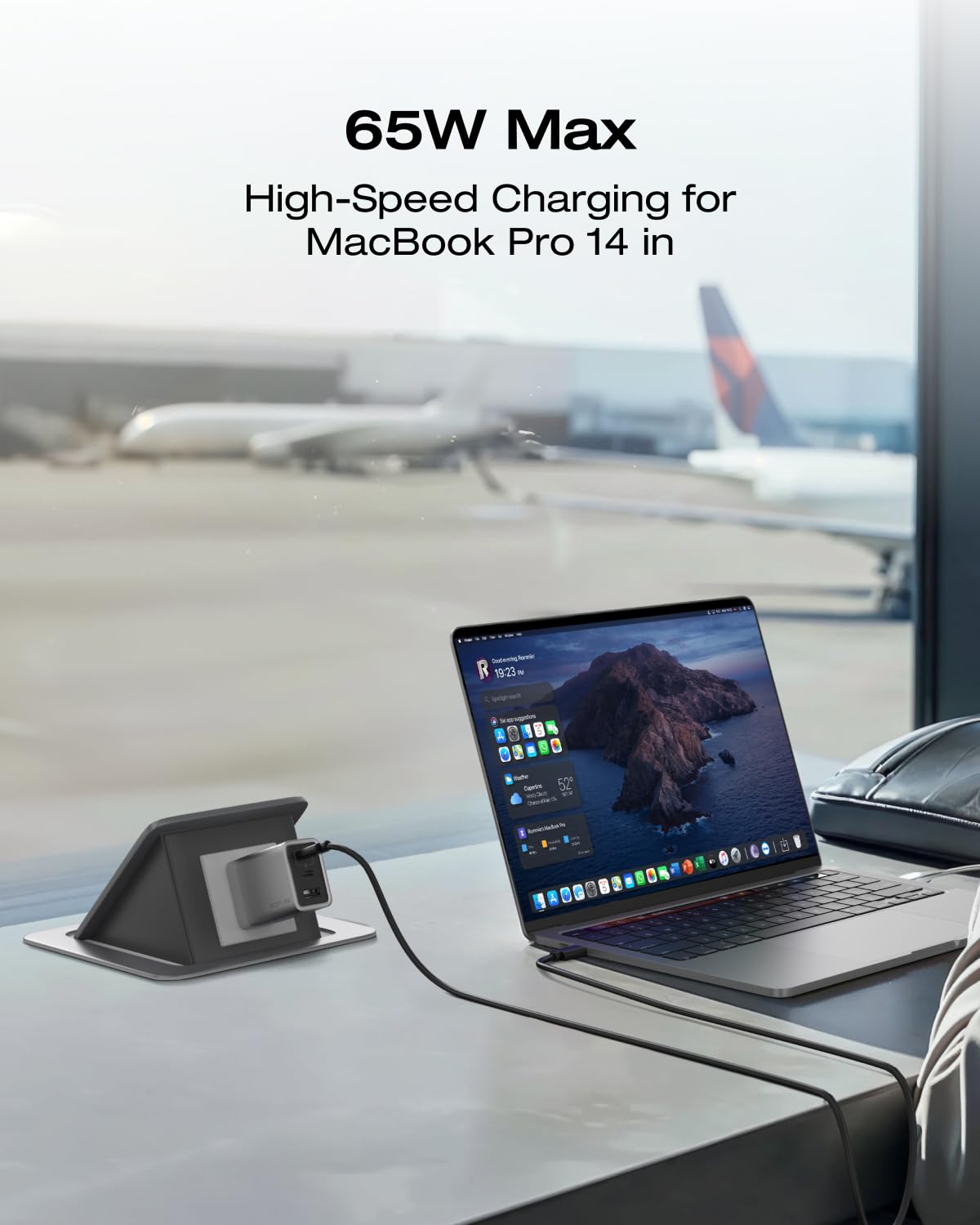EF ECOFLOW USB C Charger, Rapid 65W GaN Type C Charging Block with Foldable Plug, Fast Wall Charger Compatible with iPhone 15/14/13, Galaxy, Pixel 4