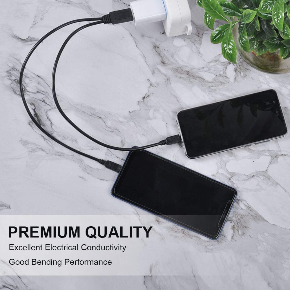 UCEC Dual Micro USB Charging Cable USB to Micro USB Splitter Adapter Android Charger Cord Data Transfer fit for Samsung Galaxy S7 Edge S6 S5 Note PS4